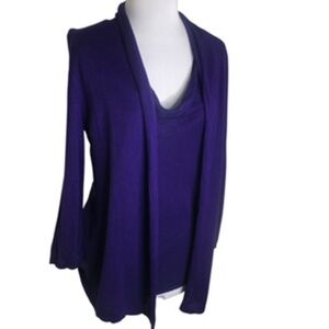 NWT Motive Purple Faux Tank Purple Long Sleeve Cardigan Tunic Size XL